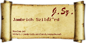 Jambrich Szilárd névjegykártya