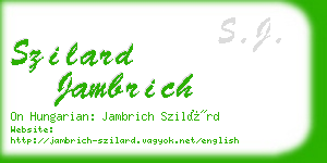 szilard jambrich business card